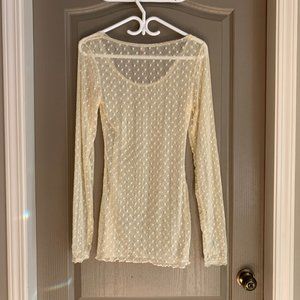 intimately free people cream embroidered dress cottagecore whimsical